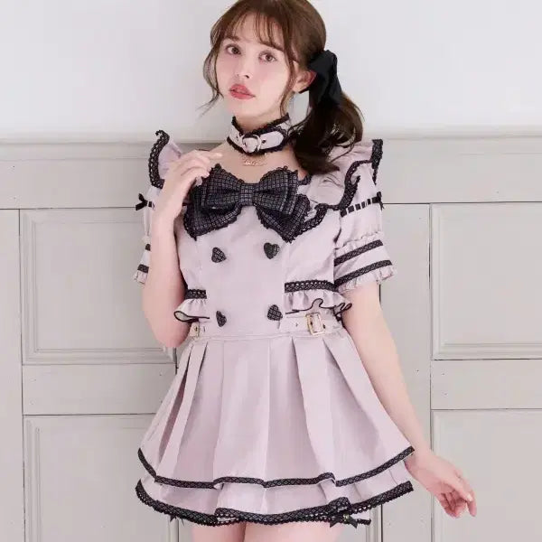 [SOLD OUT] LIZ LISA 리즈리사 초커 트렌치 라이크 반팔 셋업