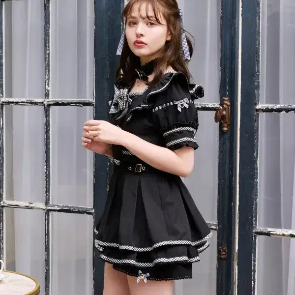 [SOLD OUT] LIZ LISA 리즈리사 초커 트렌치 라이크 반팔 셋업