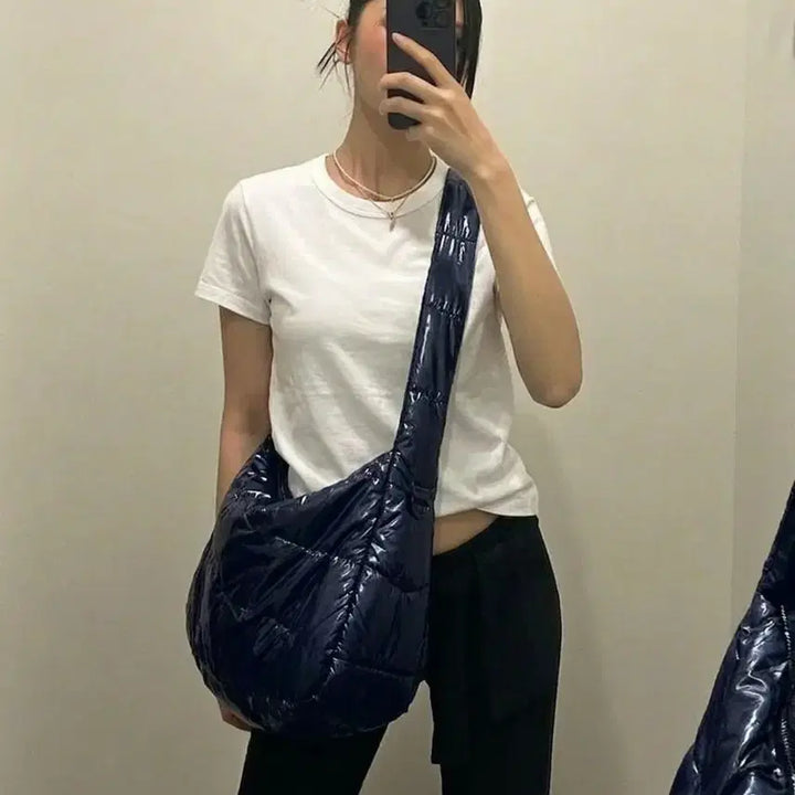 [BUNJANG] Dainnit Cloud Middle Shoulder Bag Navy / (새가방) 다이닛 클라우드 미들 숄더백 (원가 9만원대)