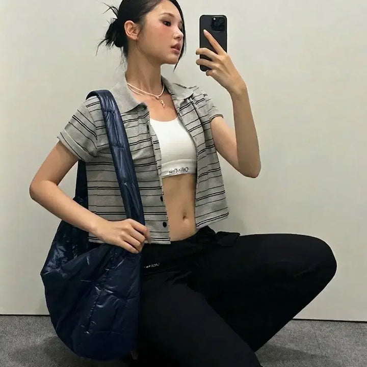 [BUNJANG] Dainnit Cloud Middle Shoulder Bag Navy / (새가방) 다이닛 클라우드 미들 숄더백 (원가 9만원대)