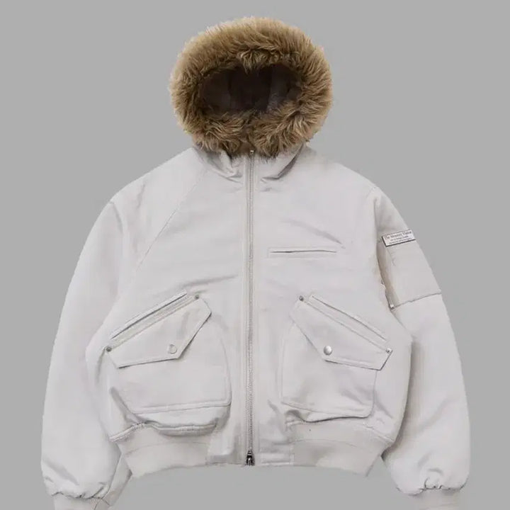 [BUNJANG] The Museum Visitor Fur Hooded Jacket / 더뮤지엄비지터 퍼 후드 자켓 패딩