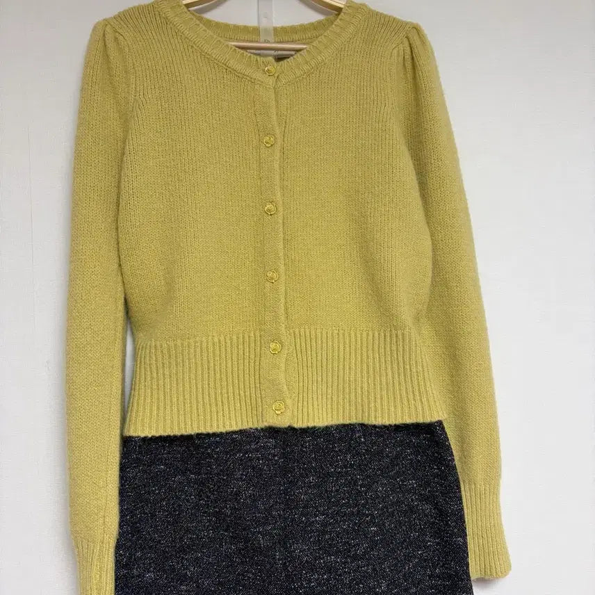 [BUNJANG] G-CUT Tweed Long Skirt &amp; Knit Cardigan Set / 할인 )G-CUT 트위드 롱스커트 니트 가디건 세트 코디 데일리