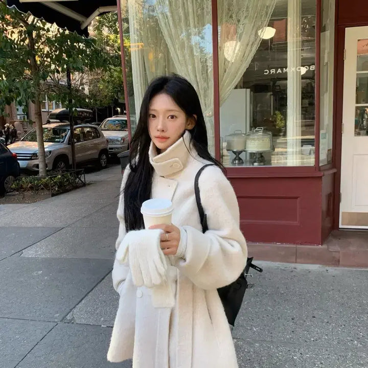 [SOLD OUT] [리즈 / Leeds] Ash alpaca half coat  -ivor