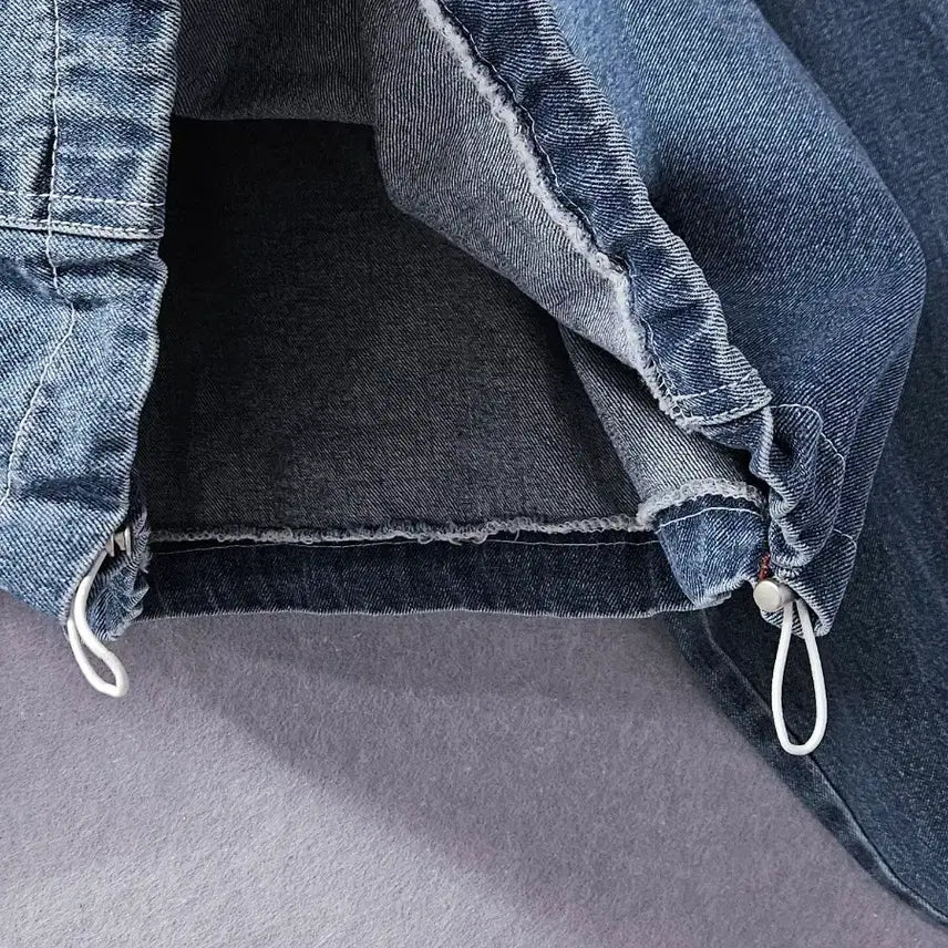 [BUNJANG] Denim Quarter Zip-Up Hoodie / 미사용)  데님 청 쿼터 집업 후드