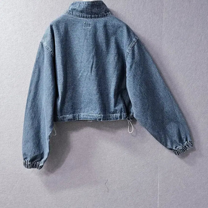 [BUNJANG] Denim Quarter Zip-Up Hoodie / 미사용)  데님 청 쿼터 집업 후드