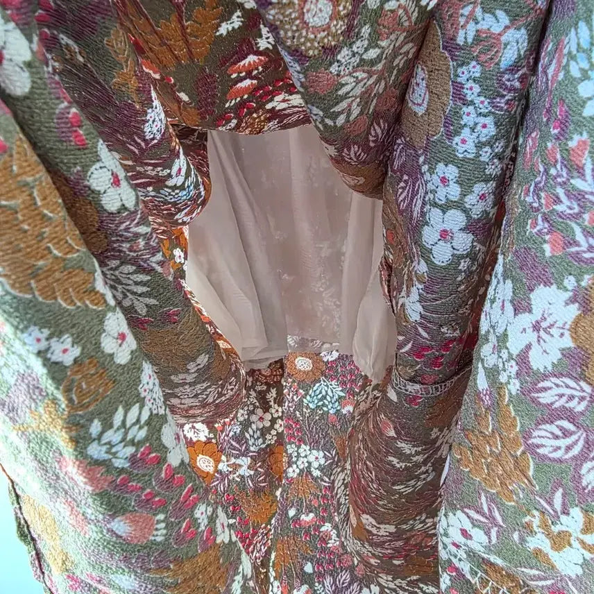 [SOLD OUT] 44-66)브라운 꽃무늬 밴딩원피스