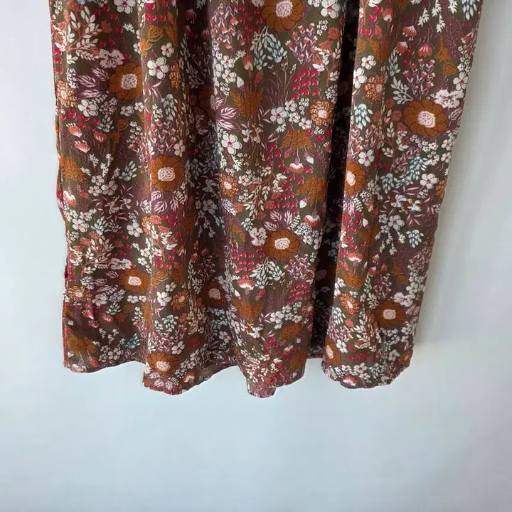 [SOLD OUT] 44-66)브라운 꽃무늬 밴딩원피스