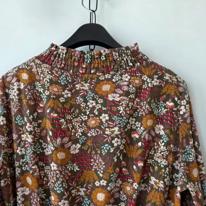 [SOLD OUT] 44-66)브라운 꽃무늬 밴딩원피스
