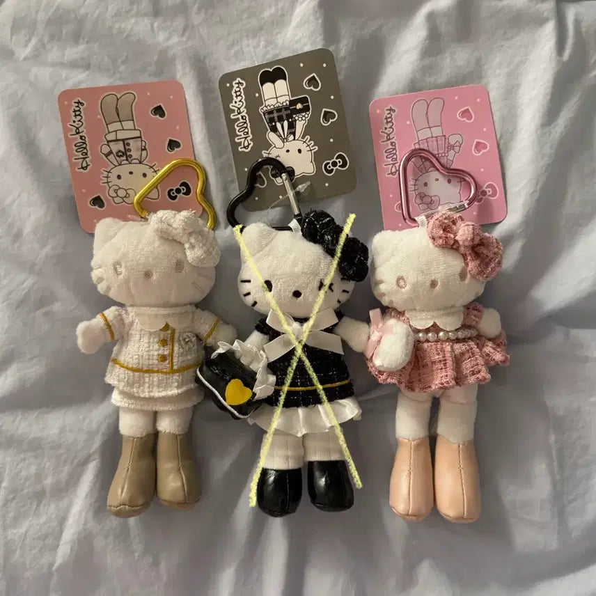 [BUNJANG] Hello Kitty Tweed Long Legs Kitty Keyring Doll / (새상품) 헬로키티 트위드 롱다리키티 키링 인형