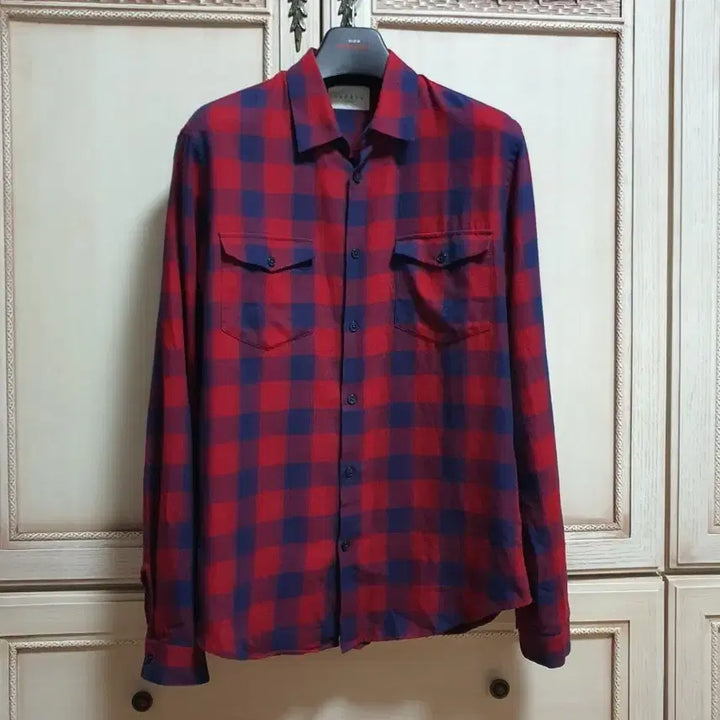 [SOLD OUT] sandro 산드로 옴므 옴브레 버팔로 체크 셔츠 남방 L 95~100