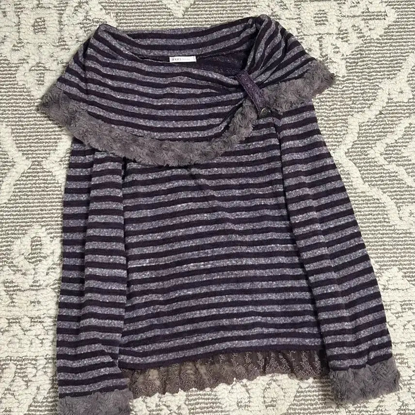 [BUNJANG] Axis Farm Ribbon Off-Shoulder Knit Top / 엑시즈팜 리본 오프숄더 니트 모리걸 페어리