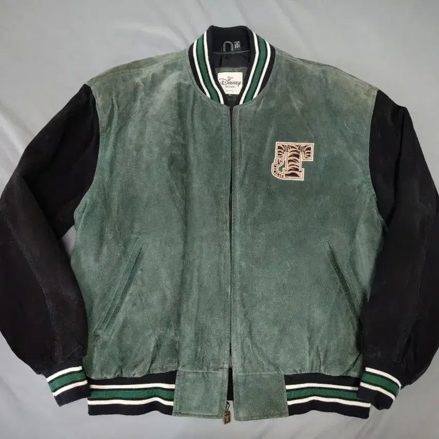 [BUNJANG] Vintage Disney Tiger Suede Varsity Jacket (L) / 빈티지 디즈니 스웨이드 바시티 자켓(L)