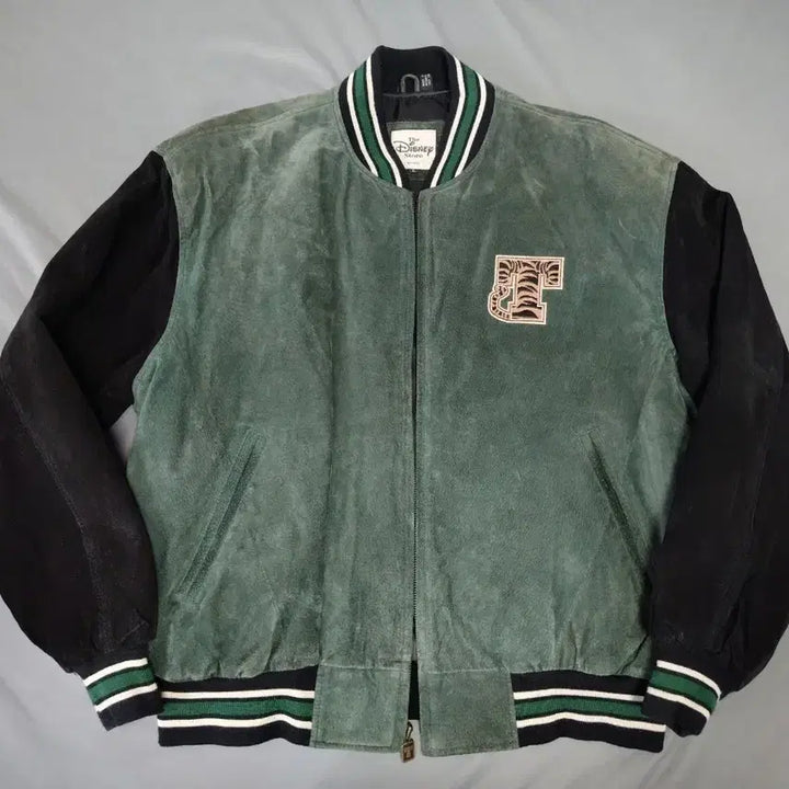 [BUNJANG] Vintage Disney Tiger Suede Varsity Jacket (L) / 빈티지 디즈니 스웨이드 바시티 자켓(L)