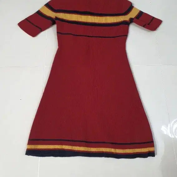 [BUNJANG] Vintage Burgundy Knit Dress / 빈폴 반팔 니트 원피스 버건디