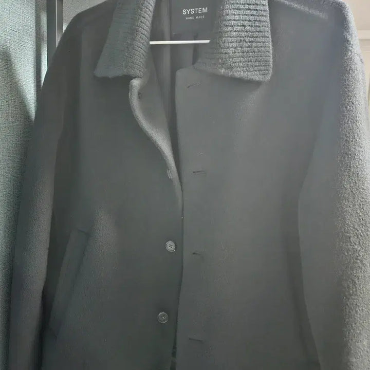 [BUNJANG] SYSTEM Homme Cashmere Blend Rib Block Collar Jacket / SYSTEM Homme 핸드메이드 캐시미어 블렌드 리브 블록 칼라 자켓