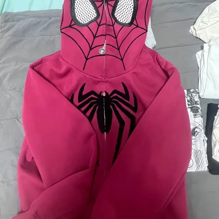 [BUNJANG] Avely Spider-Man Hoodie Zip-up / 에이블리 스파이더맨 옷