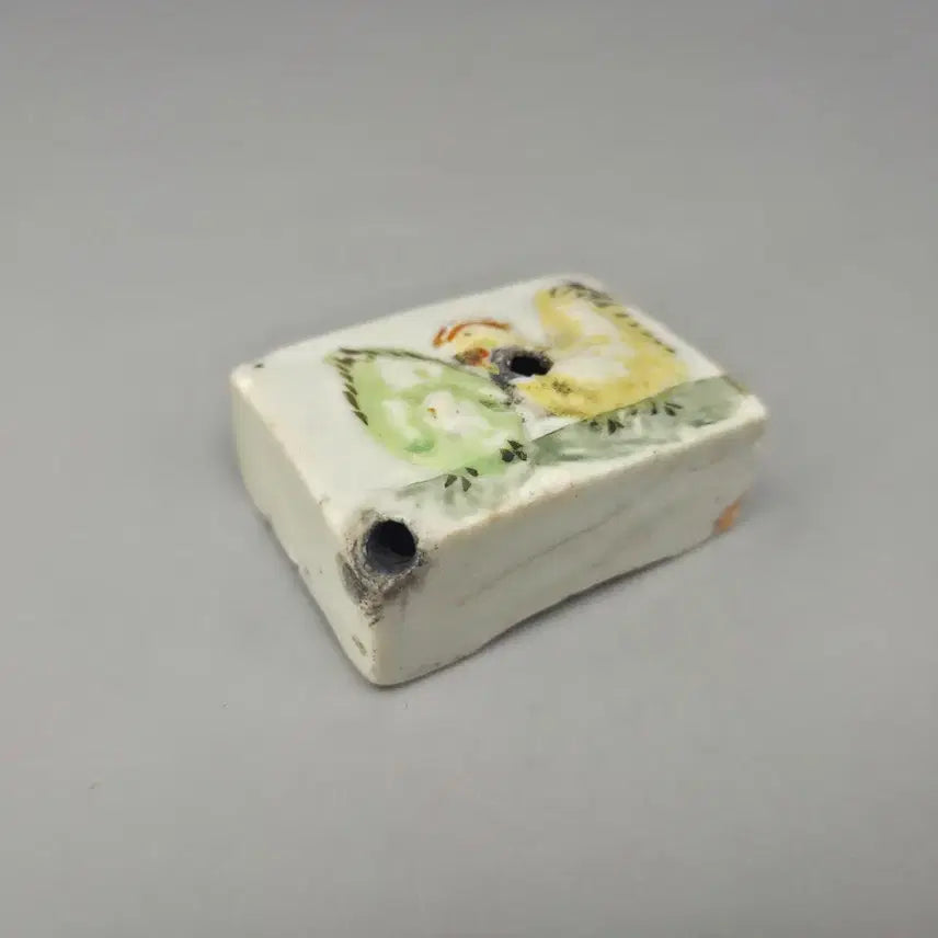 [BUNJANG] Antique White Porcelain Rooster Water Dropper / 골동품 도자기 백자 채색 계문 연적