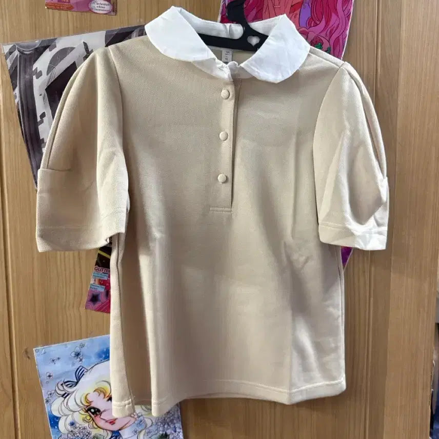 [BUNJANG] Unbranded Puff Collar T-shirt M / [새상품]퍼프 카라티 M