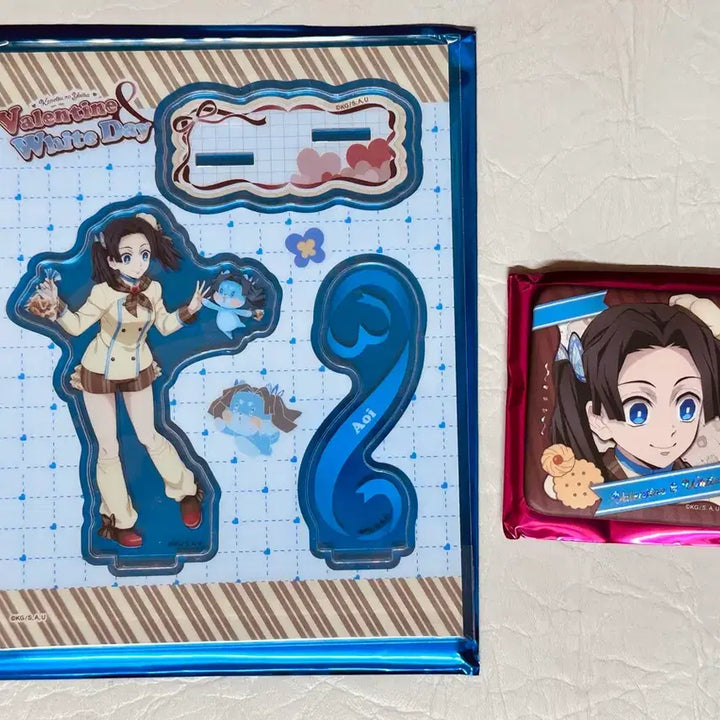 [BUNJANG] Demon Slayer Aoi Valentine &amp; White Day Acrylic Stand &amp; Square Can Badge Set / 귀멸의칼날 2026 발렌타인&amp;화이트데이 아오이 LD 아크릴+사각 캔뱃지