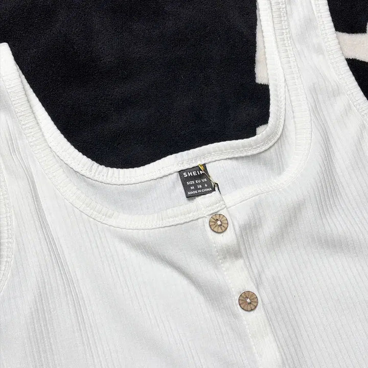 [BUNJANG] SHEIN Vintage Open Front Crop Top / 일본빈티지 SHEIN 나시티
