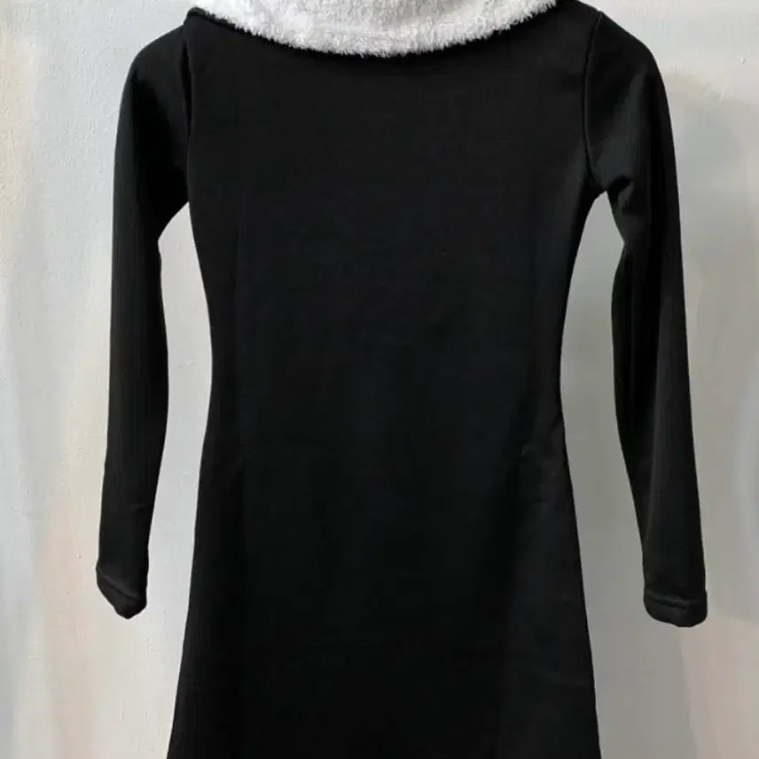 [BUNJANG] Black Fur Collar Mini Dress / 블랙 퍼 카라 원피스