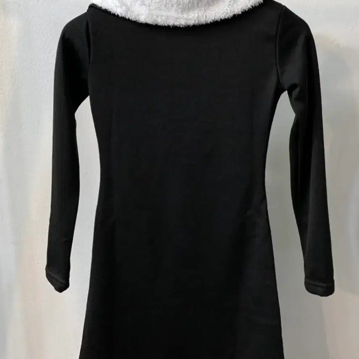 [BUNJANG] Black Fur Collar Mini Dress / 블랙 퍼 카라 원피스