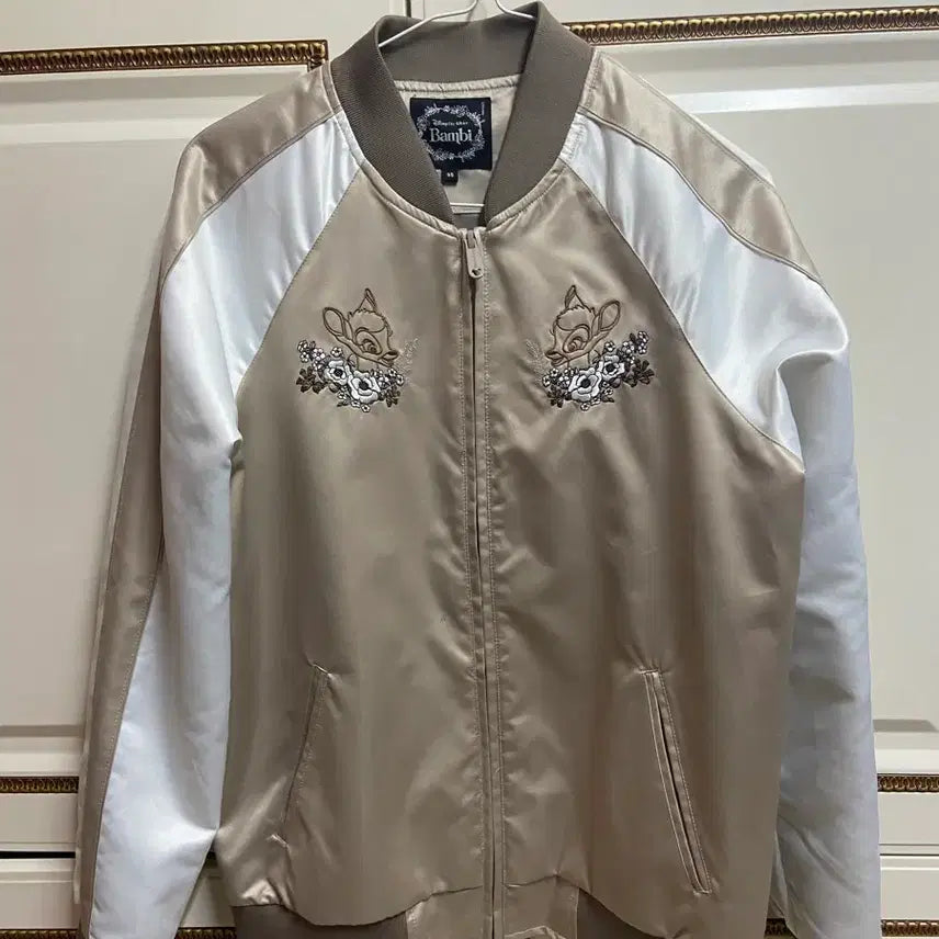 [BUNJANG] Disney Bambi Gold Satin Jacket / 디즈니 밤비 스카잔 골드 95사이즈