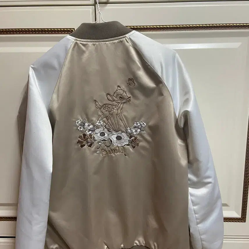 [BUNJANG] Disney Bambi Gold Satin Jacket / 디즈니 밤비 스카잔 골드 95사이즈
