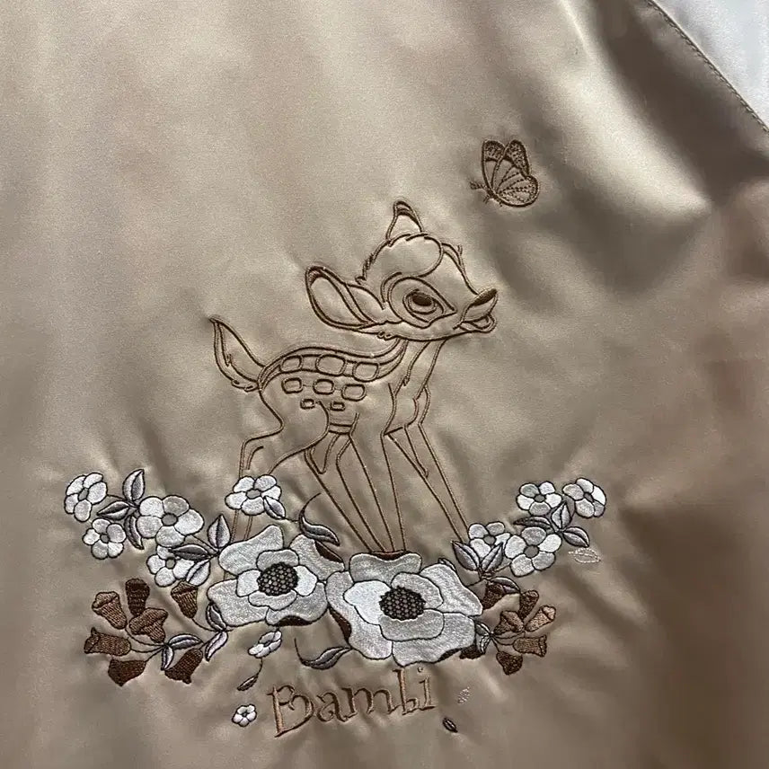 [BUNJANG] Disney Bambi Gold Satin Jacket / 디즈니 밤비 스카잔 골드 95사이즈
