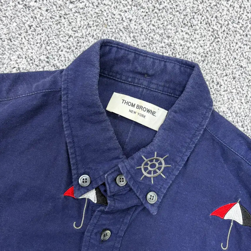 [BUNJANG] Generic Logo Shirt / 실측확인 고급 우산 로고 셔츠 남방 0317J