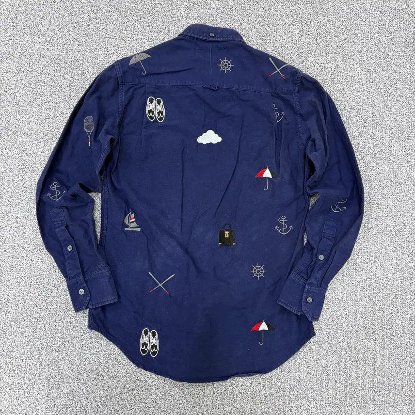 [BUNJANG] Generic Logo Shirt / 실측확인 고급 우산 로고 셔츠 남방 0317J