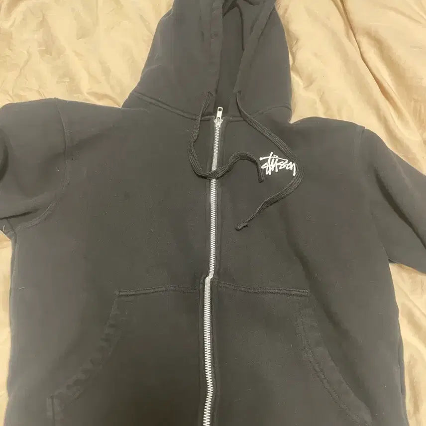 [BUNJANG] Stussy Hoodie Zip-up Black Logo / 스투시 후드집업 블랙 로고