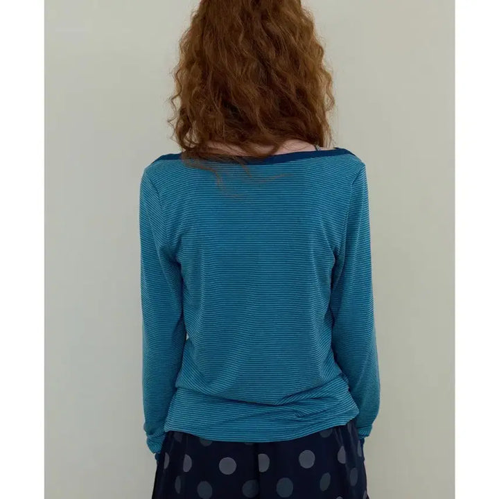 [BUNJANG] Nocontent Boatneck Stripe T-shirt / 노컨텐츠 보트넥 스트라이프 티