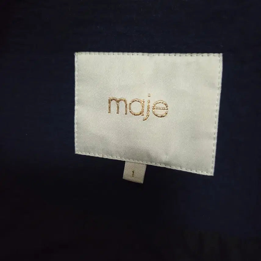 [BUNJANG] Maje Navy Two-Way Leather Trimmed Jacket / 마쥬 네이비 라이더 숏자켓도 되고 롱자켓도 되는 투웨이