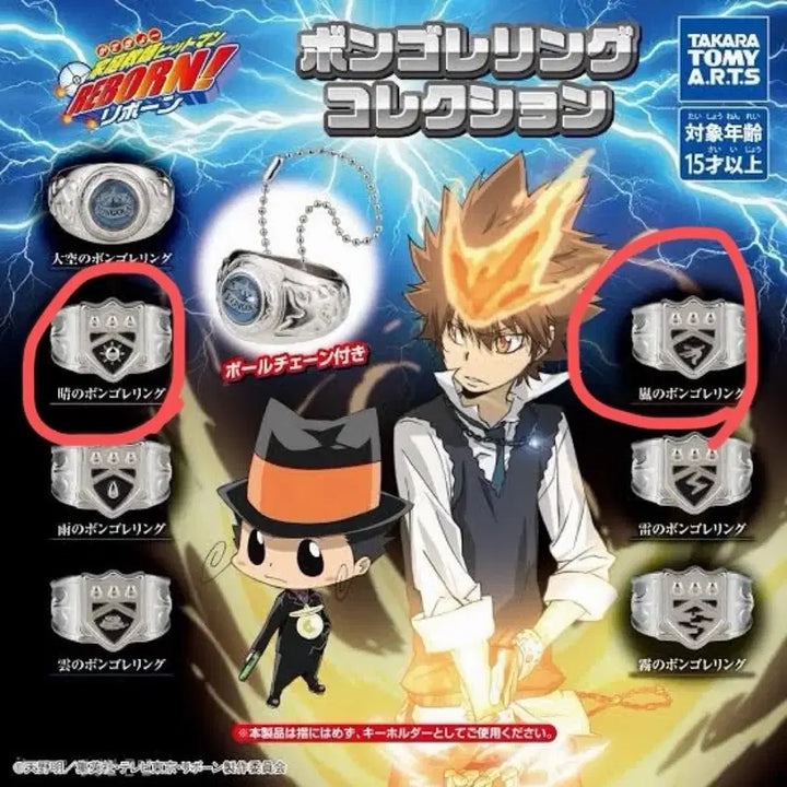 [BUNJANG] Katekyo Hitman Reborn! Vongola Ring Gacha Bundle Set / 일괄) 가정교사 히트맨 리본 봉고레링 가챠 태양 폭풍