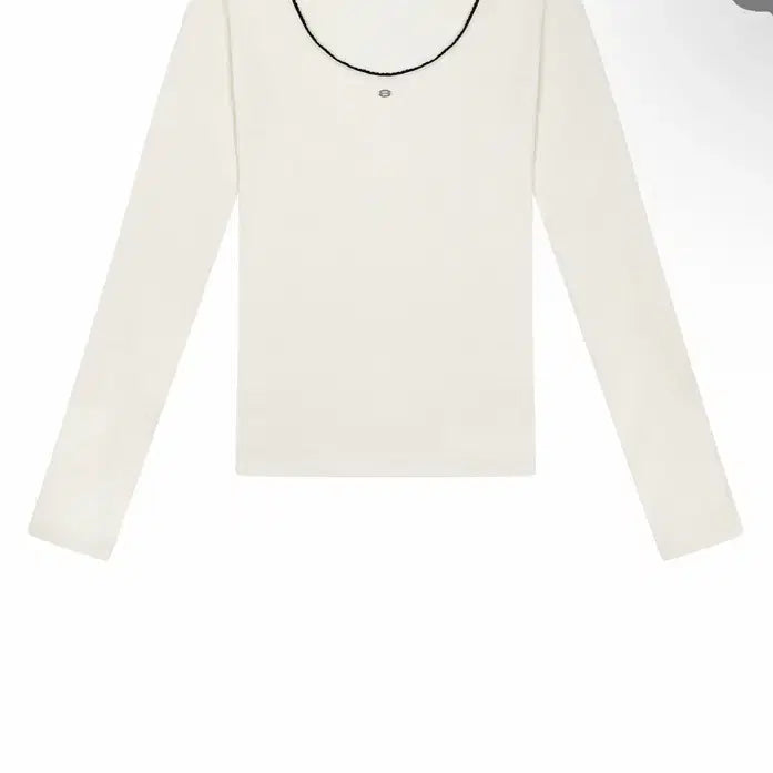 [SOLD OUT] 페일제이드 Black Lace U-Neck T 바닐라크림