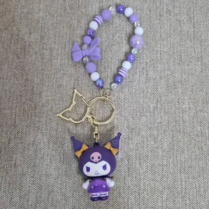 [BUNJANG] Sanrio Kuromi Bead Keyring / 산리오 쿠로미 비즈키링