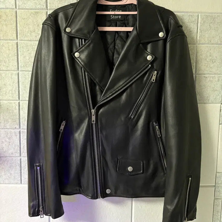 [BUNJANG] Lafarge Store Black Leather Rider Jacket / 라퍼지스토어 블랙 레더 라이더 자켓