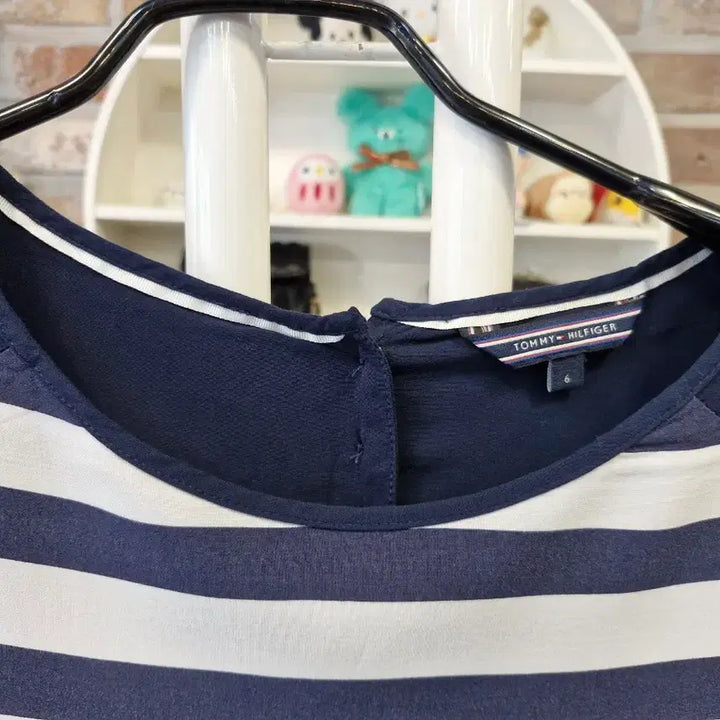 [BUNJANG] Tommy Hilfiger Striped 3/4 Sleeve T-Shirt Navy White / 타미 줄무늬 칠부 티셔츠 네이비 화이트55