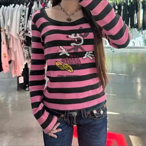 [BUNJANG] Hysteric Glamour 90s Striped T-Shirt / 히스테릭 글래머 90s 스트라이프 티셔츠