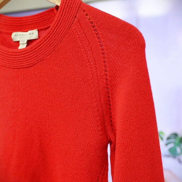 [BUNJANG] Burberry Red Knit Sweater / 조용히 고급스러운 레드, 버버리 니트