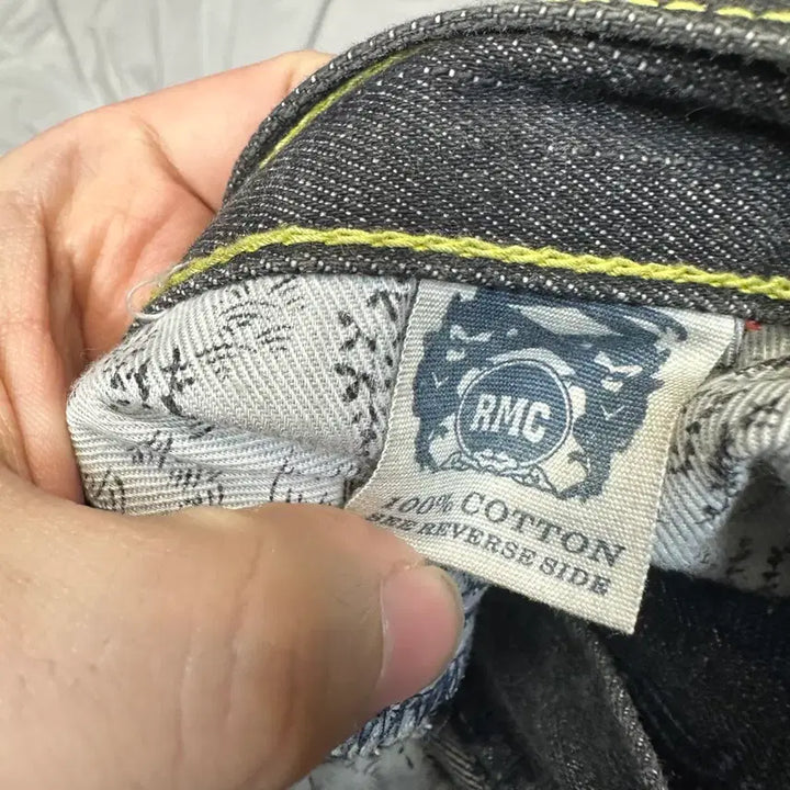 [BUNJANG] RMC Samurai Back Logo Embroidered Black Jeans / RMC 사무라이 백로고 자수흑청진 36
