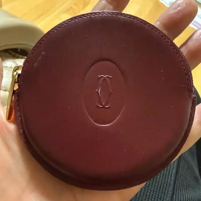 [BUNJANG] Cartier Burgundy Leather Coin Purse / 까르띠에 버건디 레더 동전지갑 정품