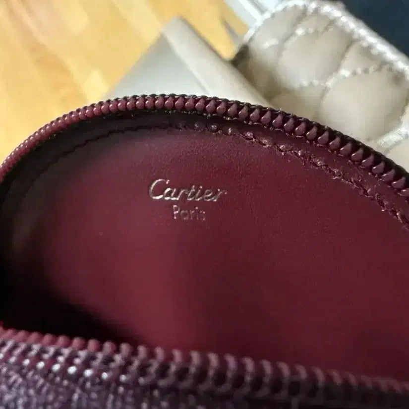 [BUNJANG] Cartier Burgundy Leather Coin Purse / 까르띠에 버건디 레더 동전지갑 정품