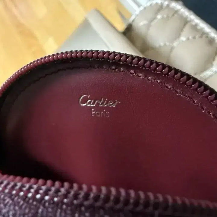 [BUNJANG] Cartier Burgundy Leather Coin Purse / 까르띠에 버건디 레더 동전지갑 정품