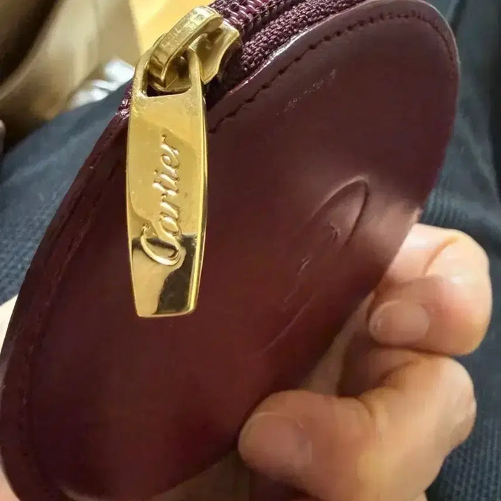 [BUNJANG] Cartier Burgundy Leather Coin Purse / 까르띠에 버건디 레더 동전지갑 정품