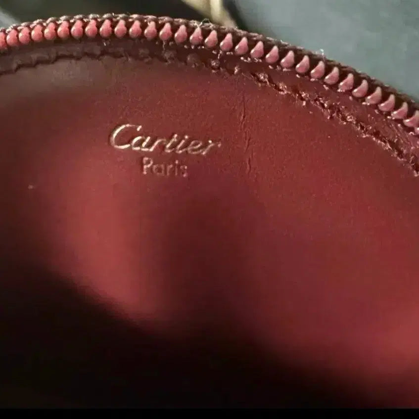 [BUNJANG] Cartier Burgundy Leather Coin Purse / 까르띠에 버건디 레더 동전지갑 정품