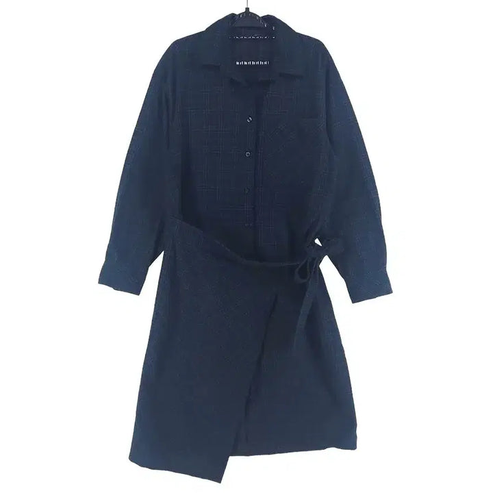 [BUNJANG] Second Floor Checkered Wrap Dress / [여S]세컨플로어 체크 셔츠 랩 원피스[Y63-127]/레이디블루