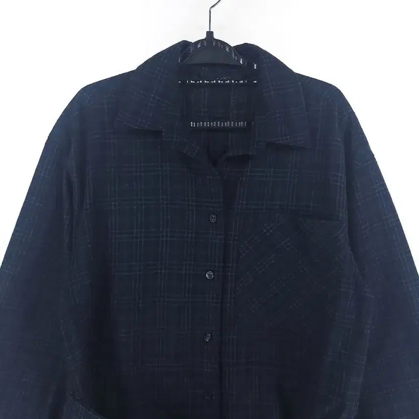 [BUNJANG] Second Floor Checkered Wrap Dress / [여S]세컨플로어 체크 셔츠 랩 원피스[Y63-127]/레이디블루