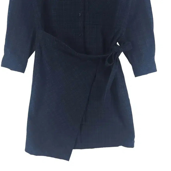 [BUNJANG] Second Floor Checkered Wrap Dress / [여S]세컨플로어 체크 셔츠 랩 원피스[Y63-127]/레이디블루